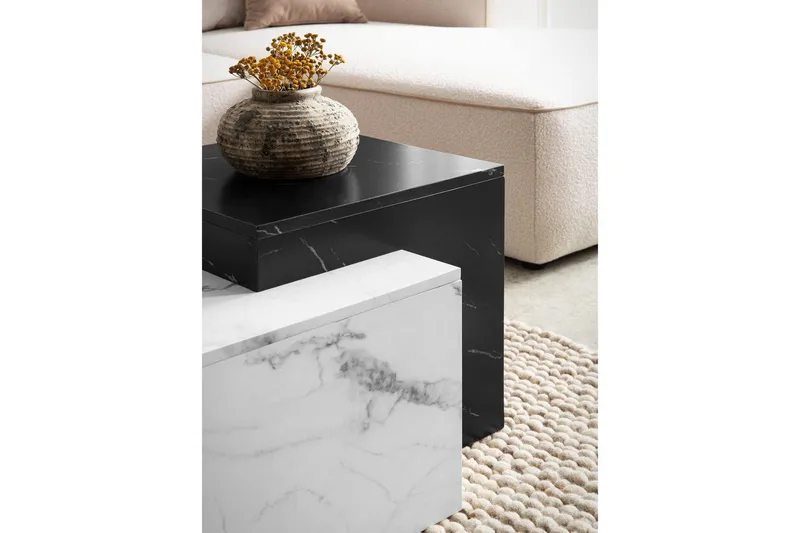 Sofabord Wohnling Marmorblok Udseende Rektangulær Moderne - Møbler - Borde - Sofabord
