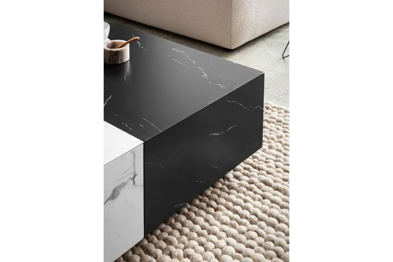 Sofabord Wohnling Marmorblok Udseende Rektangulær To-farvet Moderne - Møbler - Borde - Sofabord