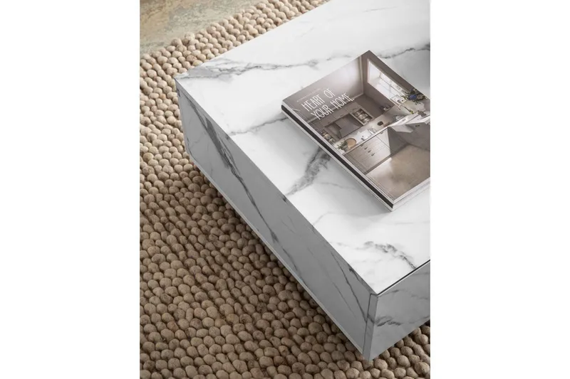 Sofabord Wohnling Marmorblok Udseende Rektangulær To-farvet Moderne - Møbler - Borde - Sofabord