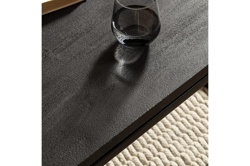Sofabord Wohnling massivt træ, klassisk metalramme, moderne stil 120x60x40 cm - 120x60x40 cm - Møbler - Borde - Sofabord