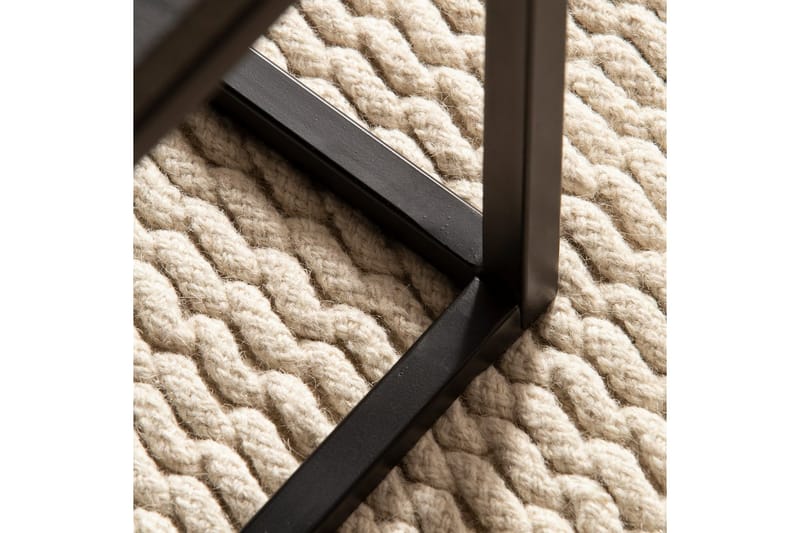 Sofabord Wohnling massivt træ, klassisk metalramme, moderne stil 120x60x40 cm - 120x60x40 cm - Møbler - Borde - Sofabord