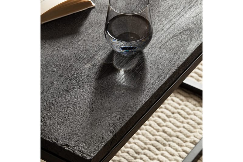 Sofabord Wohnling massivt træ, klassisk metalramme, moderne stil 60x60x35 cm - 60x60x35 cm - Møbler - Borde - Sofabord