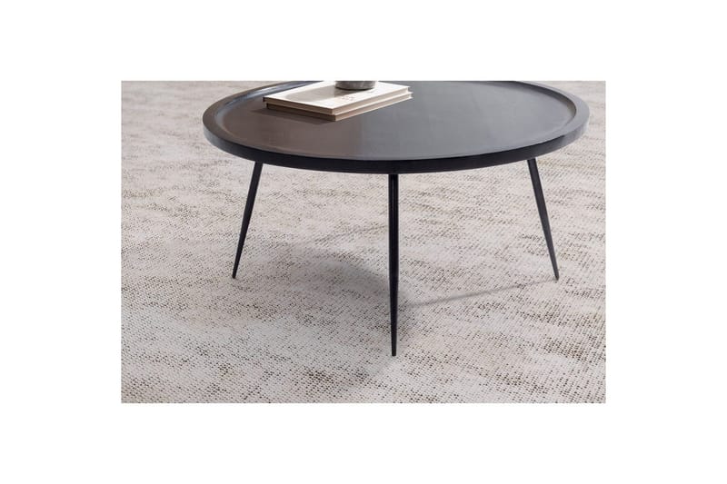 Sofabord Wohnling massivt træ, rund 75 cm med nåleben, landstil Sort - Sort - Møbler - Borde - Sofabord