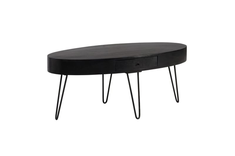 Sofabord Wohnling Massivt træ 100 cm oval med skuffe landstil - Møbler - Borde - Sofabord
