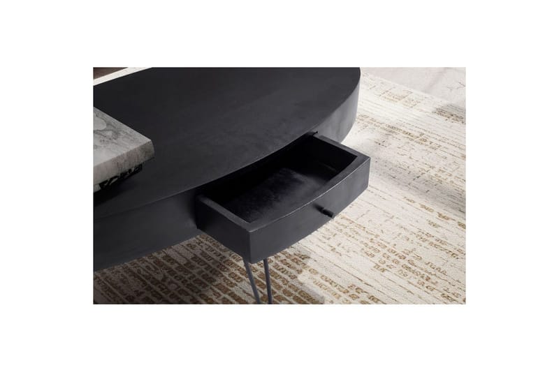 Sofabord Wohnling Massivt træ 100 cm oval med skuffe landstil - Møbler - Borde - Sofabord