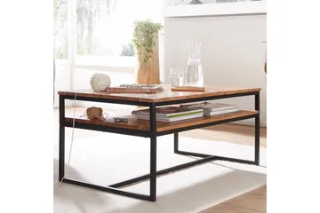 Sofabord Wohnling Massivt træ 100 cm rektangulær med bakke moderne - Møbler - Borde - Sofabord