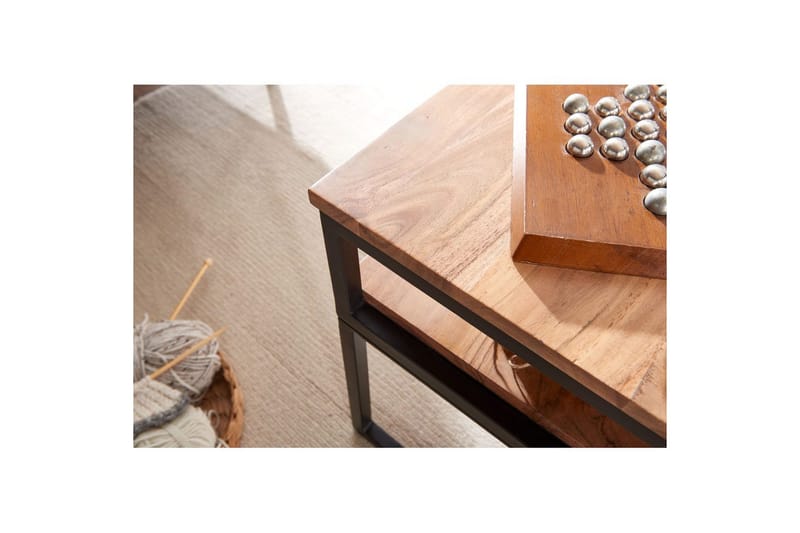 Sofabord Wohnling Massivt træ 100 cm rektangulær med bakke moderne - Møbler - Borde - Sofabord