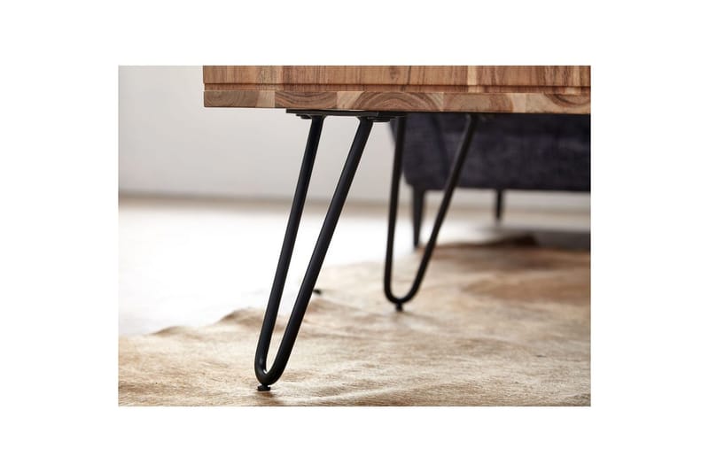 Sofabord Wohnling Massivt træ 60 cm firkantet med 4 opbevaringsbakker landstil - Møbler - Borde - Sofabord