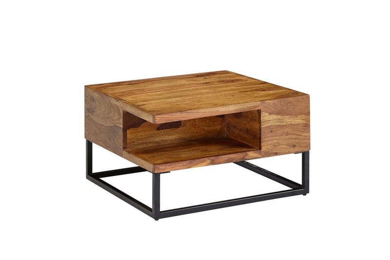 Sofabord Wohnling Massivt træ 60 cm firkantet med bakke landstil - Møbler - Borde - Sofabord