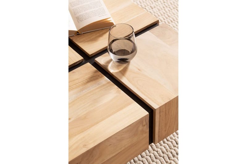 Sofabord Wohnling massivt træ 60 cm kube, kvadrat, moderne stil lys brun - lys brun - Møbler - Borde - Sofabord