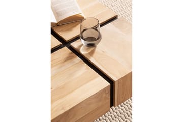Sofabord Wohnling massivt træ 60 cm kube, kvadrat, moderne stil lys brun - lys brun - Møbler - Borde - Sofabord