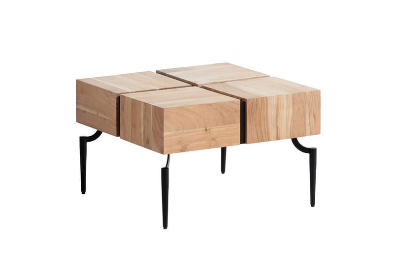 Sofabord Wohnling massivt træ 60 cm kube, kvadrat, moderne stil lys brun - lys brun - Møbler - Borde - Sofabord