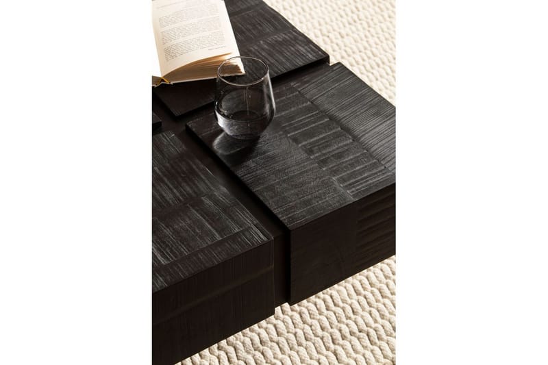 Sofabord Wohnling massivt træ 60 cm kube, kvadrat, moderne stil Sort - Sort - Møbler - Borde - Sofabord