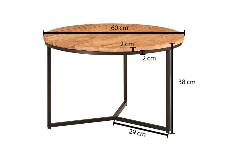Sofabord Wohnling Massivt træ 60 cm rund Moderne - Møbler - Borde - Sofabord