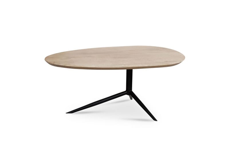 Sofabord Wohnling Massivt træ hvidvasket 86 cm oval moderne - Møbler - Borde - Sofabord