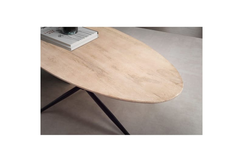 Sofabord Wohnling Massivt træ hvidvasket 86 cm oval moderne - Møbler - Borde - Sofabord