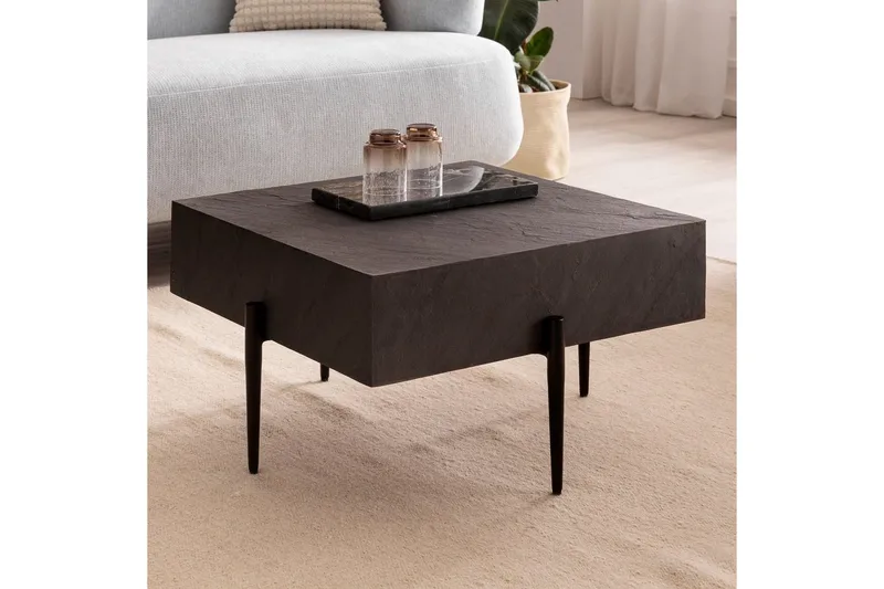 Sofabord Wohnling Massivt træ kvadratisk moderne stenlook moderne - Møbler - Borde - Sofabord