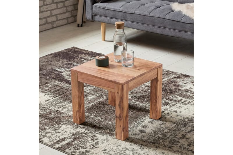 Sofabord Wohnling Massivt træ landhus klassisk håndlavet 45x45 cm, Akacietræ - 45x45 cm, Akacietræ - Møbler - Borde - Sofabord