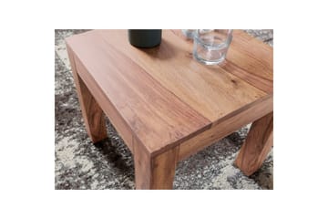 Sofabord Wohnling Massivt træ landhus klassisk håndlavet 45x45 cm, Akacietræ - 45x45 cm, Akacietræ - Møbler - Borde - Sofabord