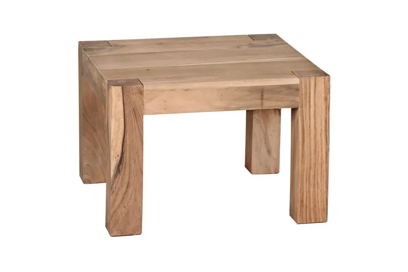 Sofabord Wohnling Massivt træ landhus klassisk håndlavet 60x60 cm, Akacietræ, 60x60 cm, Akacietræ