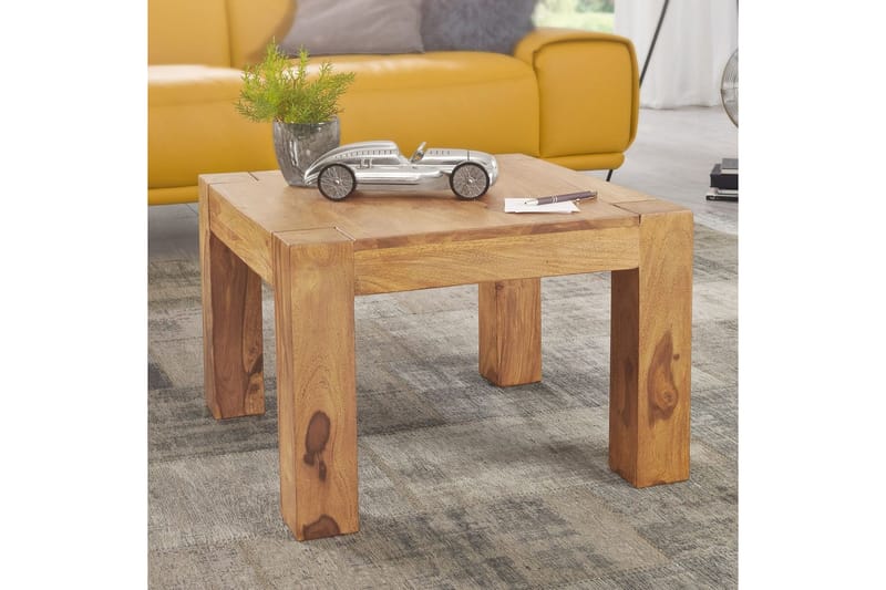 Sofabord Wohnling Massivt træ landhus klassisk håndlavet 60x60 cm, Akacietræ - 60x60 cm, Akacietræ - Møbler - Borde - Sofabord