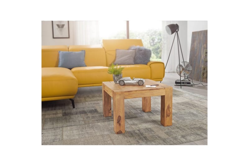 Sofabord Wohnling Massivt træ landhus klassisk håndlavet 60x60 cm, Akacietræ - 60x60 cm, Akacietræ - Møbler - Borde - Sofabord