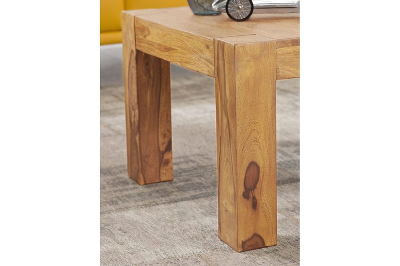 Sofabord Wohnling Massivt træ landhus klassisk håndlavet 60x60 cm, Akacietræ - 60x60 cm, Akacietræ - Møbler - Borde - Sofabord