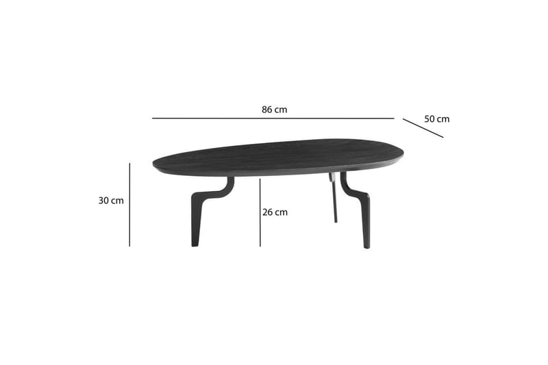Sofabord Wohnling Massivt træ oval 86 cm Moderne - Møbler - Borde - Sofabord