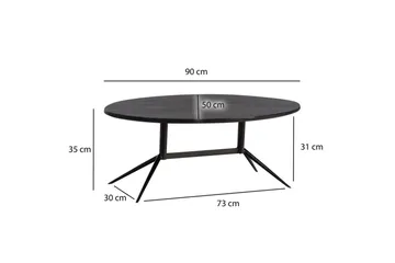 Sofabord Wohnling Massivt træ oval 90 cm Moderne - Møbler - Borde - Sofabord