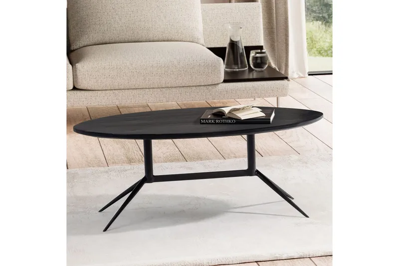 Sofabord Wohnling Massivt træ oval 90 cm Moderne - Møbler - Borde - Sofabord