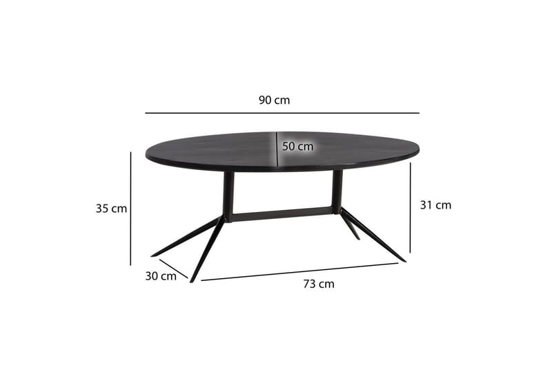 Sofabord Wohnling Massivt træ oval 90 cm Moderne - Møbler - Borde - Sofabord