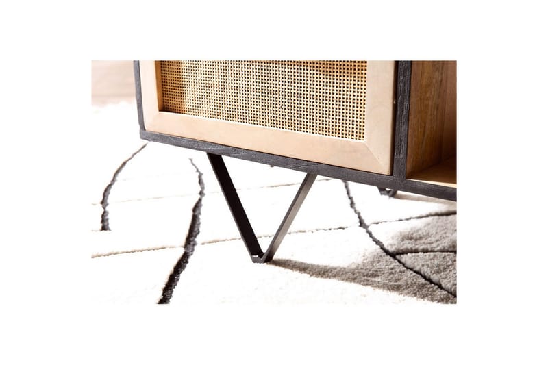 Sofabord Wohnling Massivt træ rattan med skuffe bicolor Moderne - Møbler - Borde - Sofabord