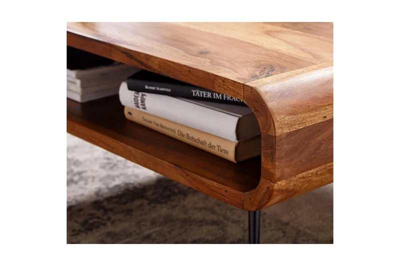 Sofabord Wohnling Massivt træ rektangulær afrundede hjørner landstil - Møbler - Borde - Sofabord