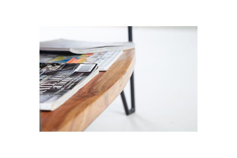 Sofabord Wohnling Massivt træ rektangulær med bakke landstil metalben - Møbler - Borde - Sofabord