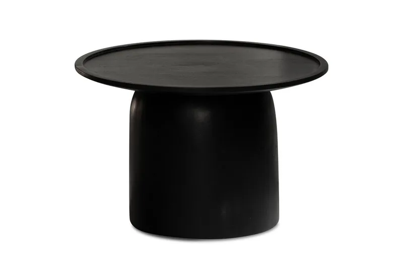 Sofabord Wohnling Massivt træ rund 60 cm cylinder stil base klassisk moderne, undefined