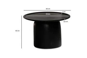 Sofabord Wohnling Massivt træ rund 60 cm cylinder stil base klassisk moderne - Møbler - Borde - Sofabord