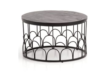 Sofabord Wohnling Massivt træ rund 60 cm med moderne metalramme moderne - Møbler - Borde - Sofabord