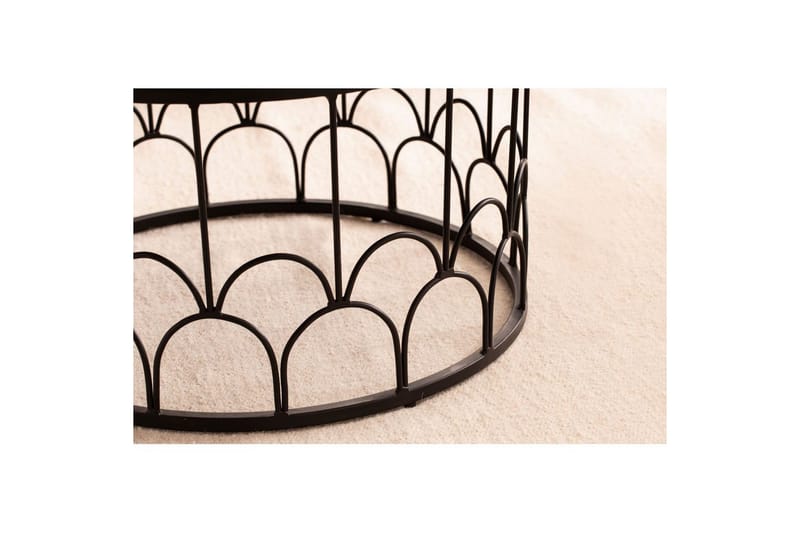 Sofabord Wohnling Massivt træ rund 60 cm med moderne metalramme moderne - Møbler - Borde - Sofabord