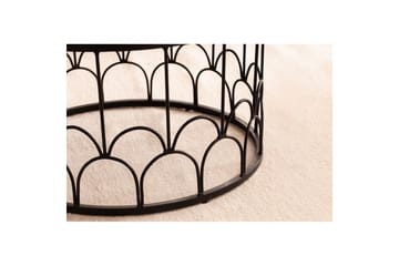 Sofabord Wohnling Massivt træ rund 60 cm med moderne metalramme moderne - Møbler - Borde - Sofabord