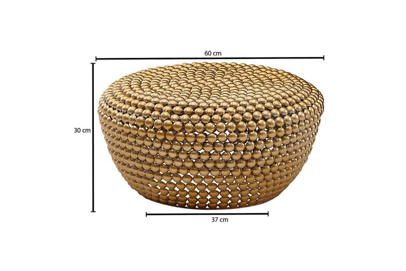 Sofabord Wohnling Metall Rund 60 cm Halvkugle Overflade Moderne - Møbler - Borde - Sofabord