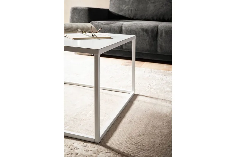 Sofabord Wohnling metallisk kvadratisk, moderne stil Hvid - Hvid - Møbler - Borde - Sofabord