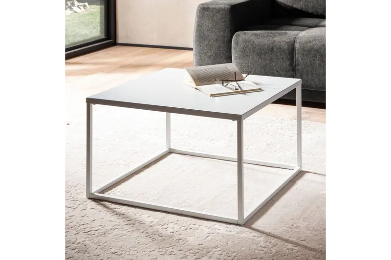 Sofabord Wohnling metallisk kvadratisk, moderne stil Hvid - Hvid - Møbler - Borde - Sofabord