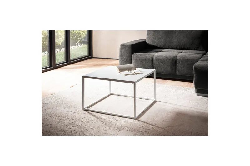 Sofabord Wohnling metallisk kvadratisk, moderne stil Hvid - Hvid - Møbler - Borde - Sofabord