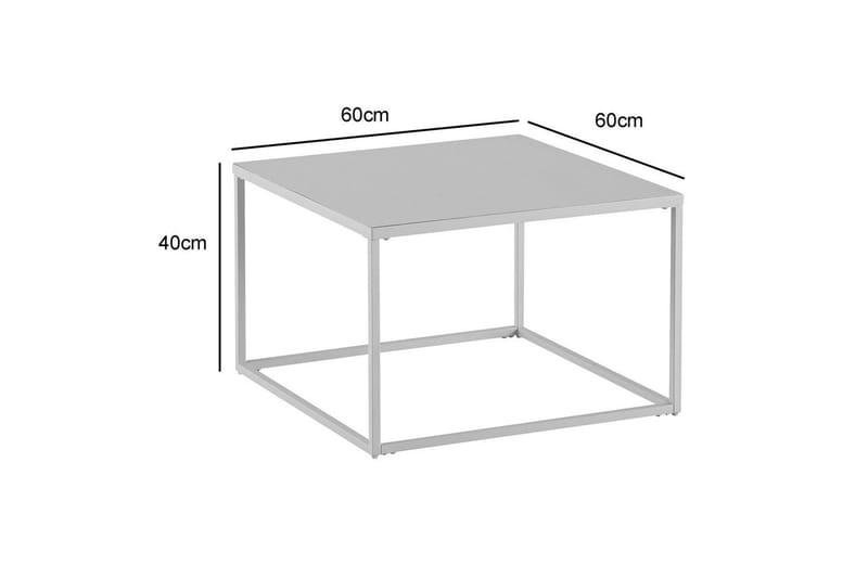 Sofabord Wohnling metallisk kvadratisk, moderne stil Hvid - Hvid - Møbler - Borde - Sofabord