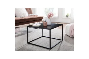 Sofabord Wohnling metallisk kvadratisk, moderne stil Sort - Sort - Møbler - Borde - Sofabord