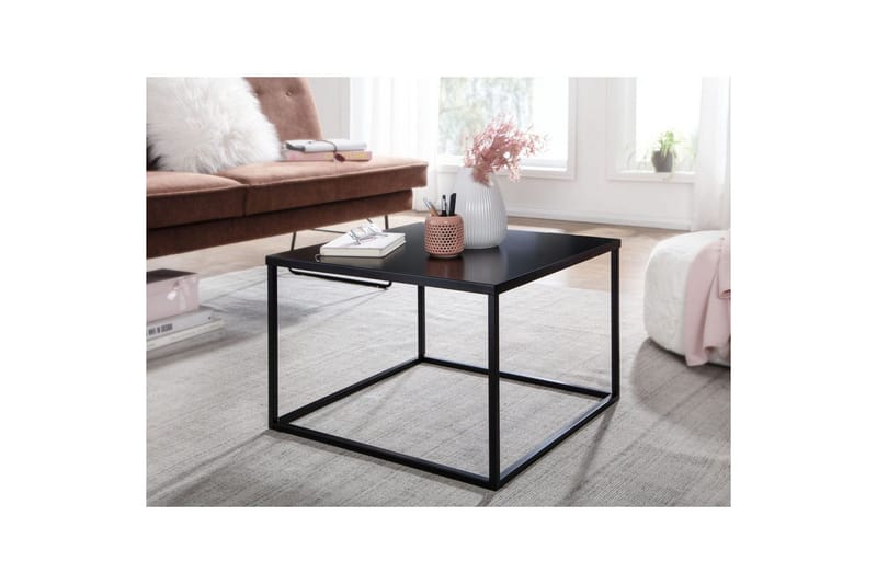 Sofabord Wohnling metallisk kvadratisk, moderne stil Sort - Sort - Møbler - Borde - Sofabord