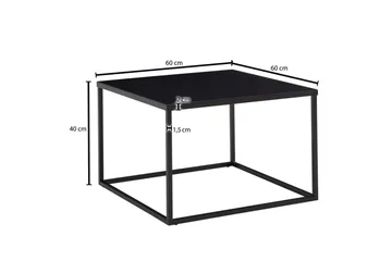 Sofabord Wohnling metallisk kvadratisk, moderne stil Sort - Sort - Møbler - Borde - Sofabord