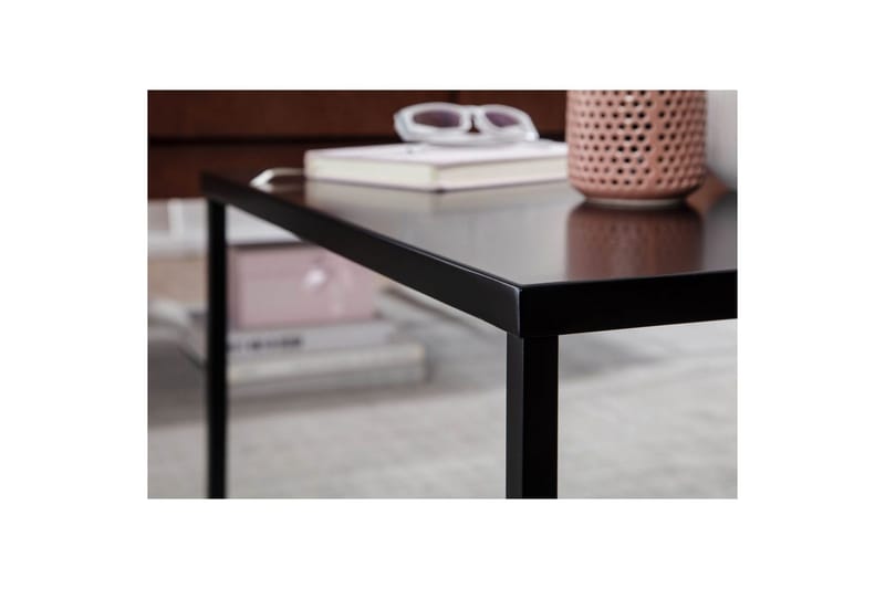 Sofabord Wohnling metallisk kvadratisk, moderne stil Sort - Sort - Møbler - Borde - Sofabord