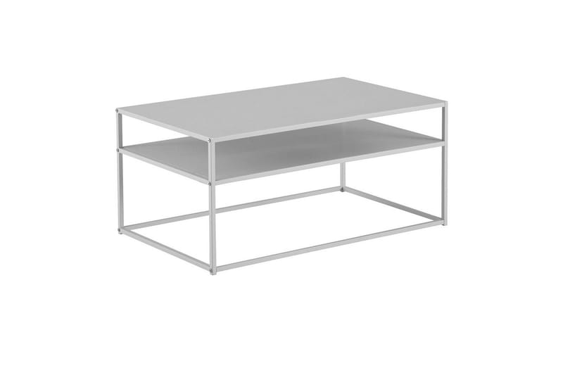 Sofabord Wohnling metallisk rektangulær med bakke, moderne stil Hvid - Hvid - Møbler - Borde - Sofabord