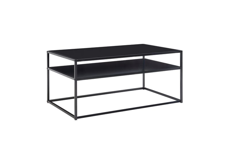 Sofabord Wohnling metallisk rektangulær med bakke, moderne stil Sort, Sort